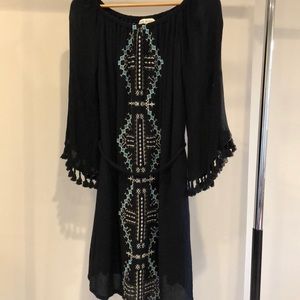 Cute Block Pattern Dress W/ Frills NWOT